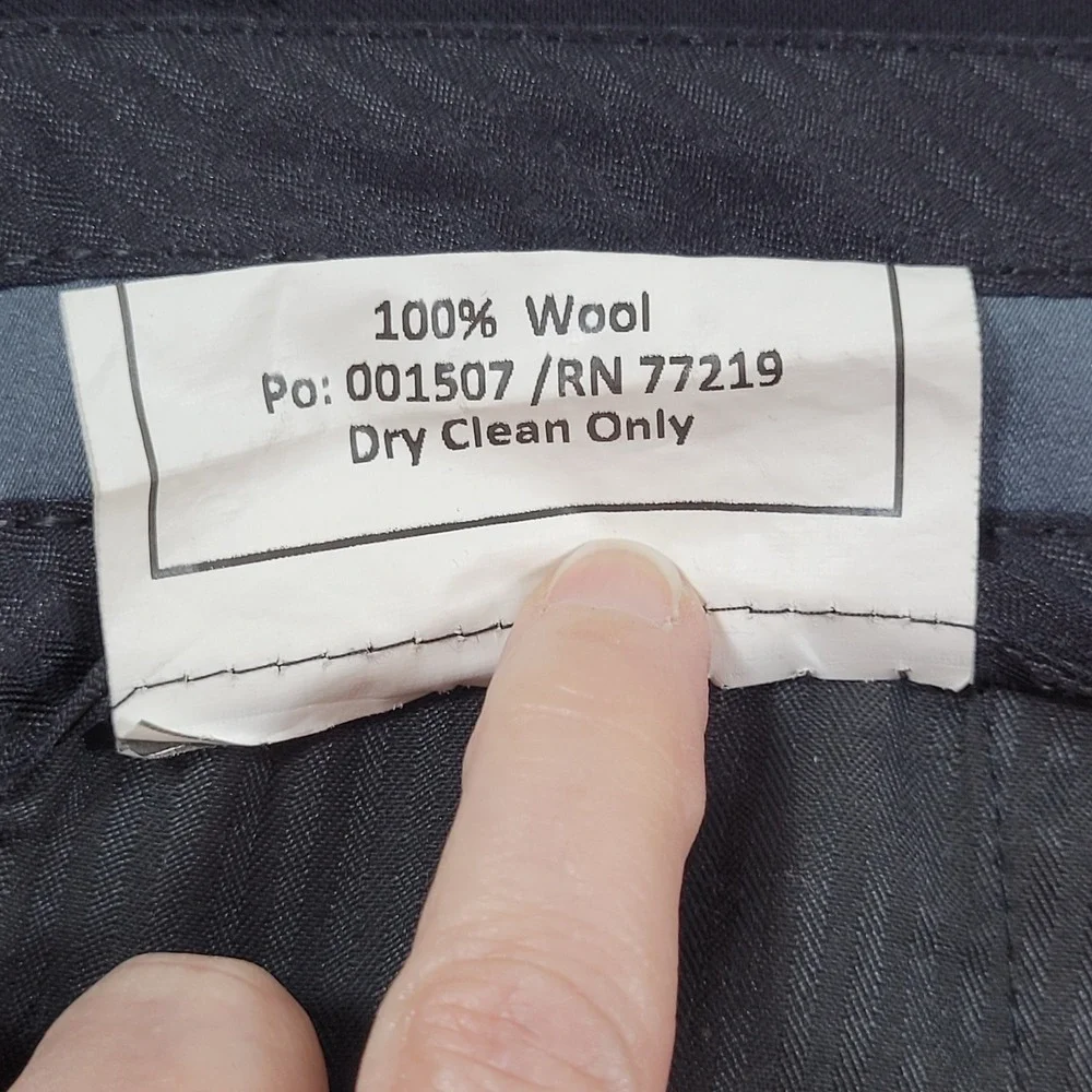 Pronto‎ Uomo Dress Pants Mens 38 Black Excellent 100% Wool Platinum Trousers
